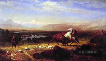 Le dernier des buffles luminisme landsacpes Albert Bierstadt Far West Peinture à l'huile